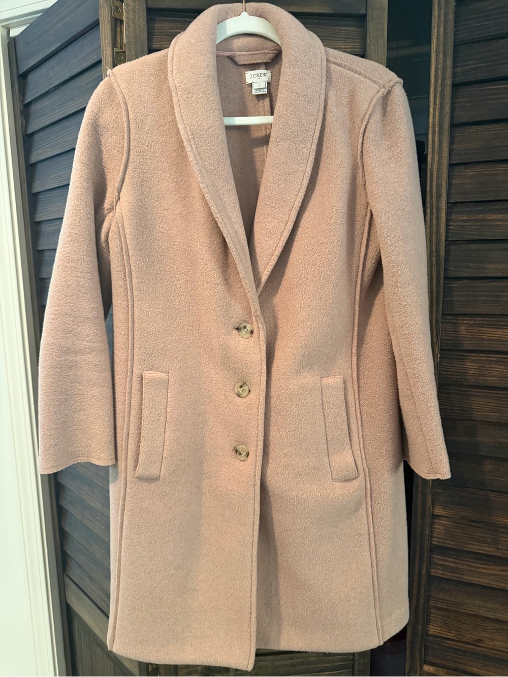 J.Crew Women's Blush Pink Wool-Blend Pea Coat